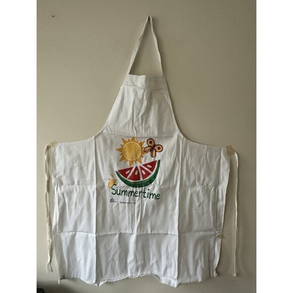 Summer Time Apron Watermelon Sun  Pockets Large Size - Picture 1 of 6